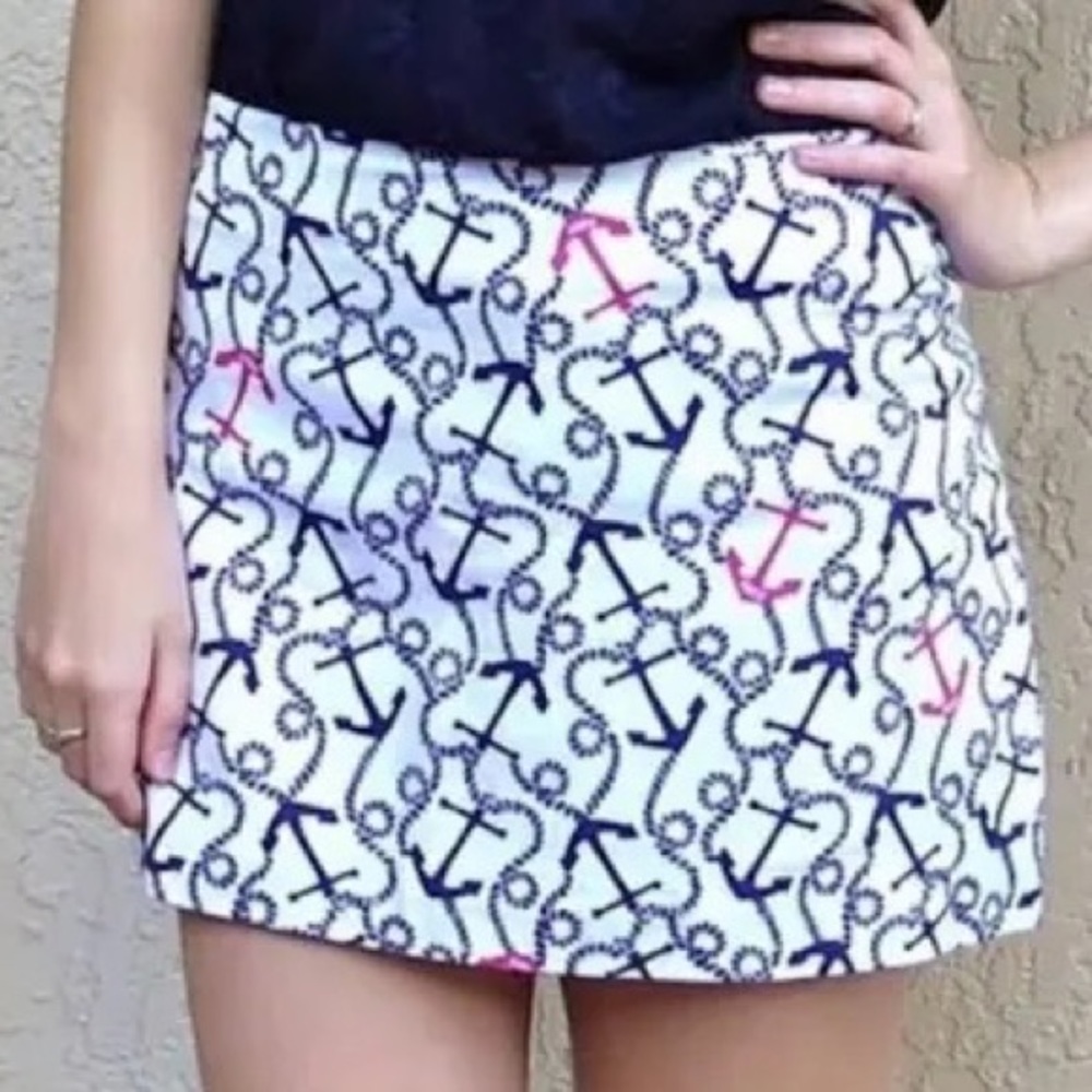 lilly pulitzer anchor print mini skirt